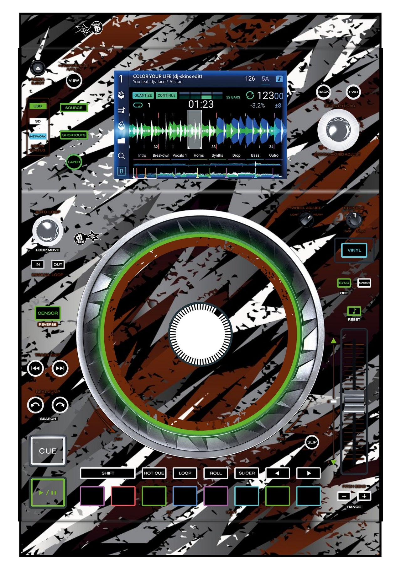 Denon DJ SC 5000 Skin Sparkasm Brown