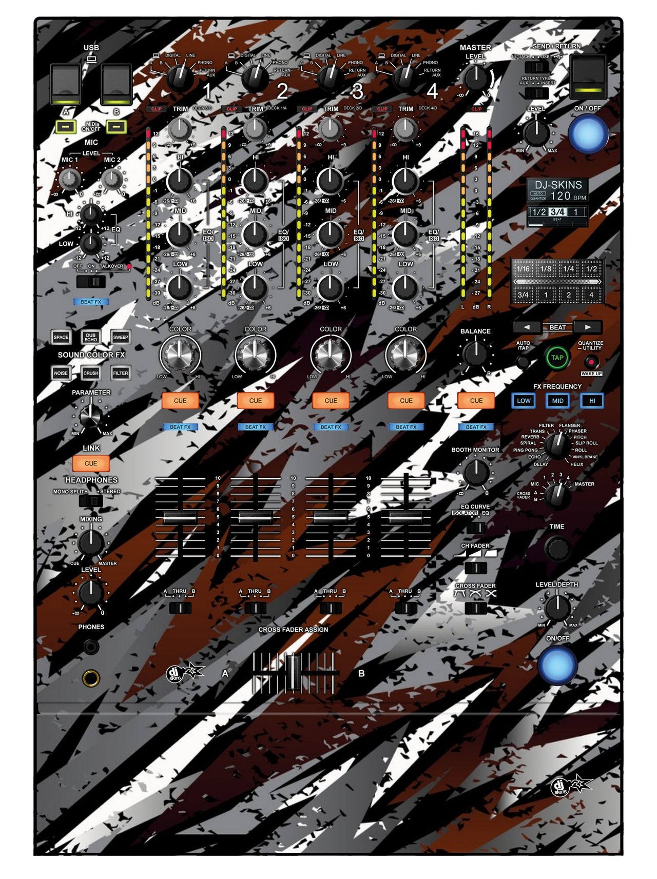 Pioneer DJ DJM 900 NEXUS 2 Skin Sparkasm Brown