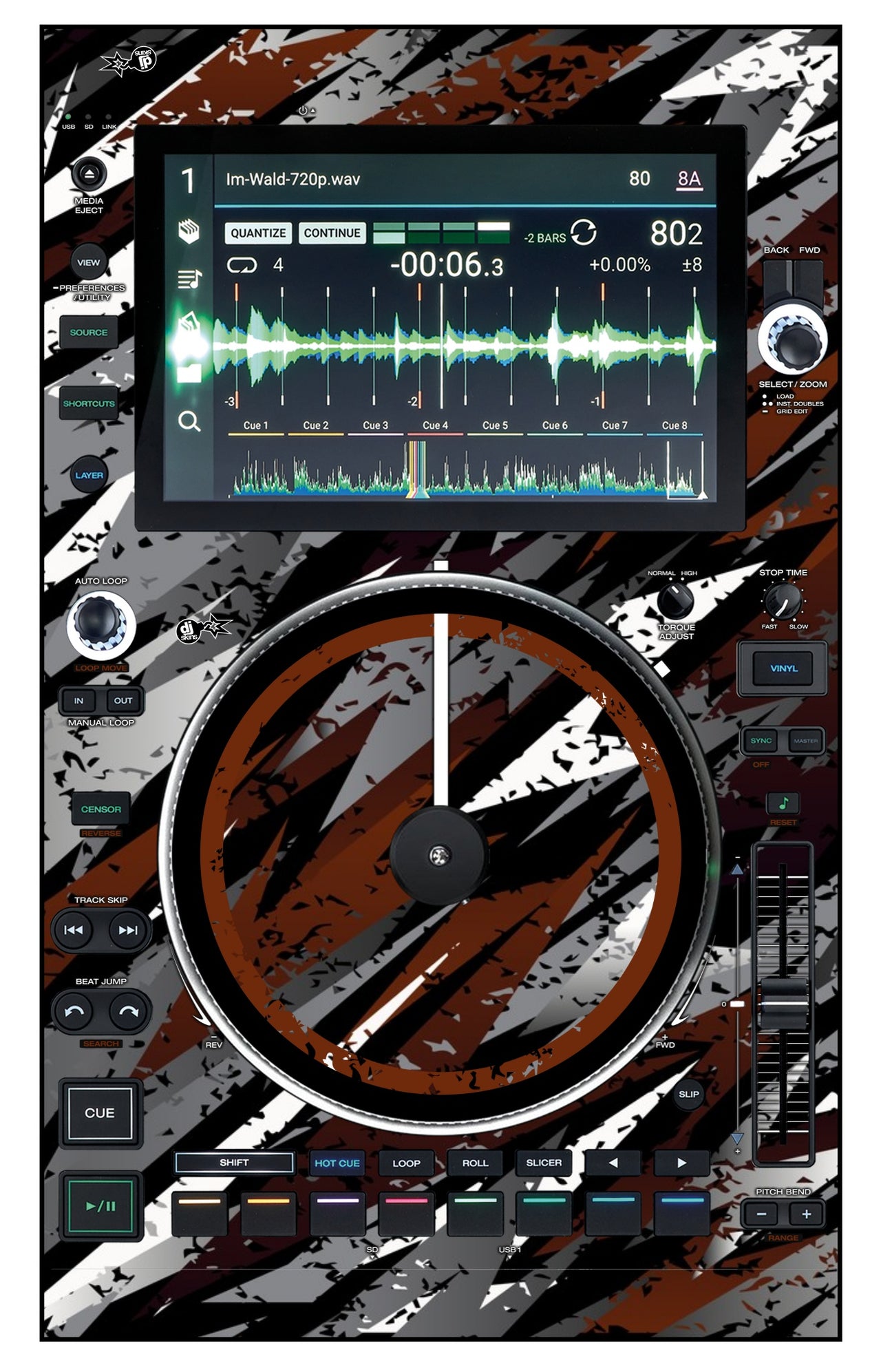 Denon DJ SC 6000 M Skin Sparkasm Brown