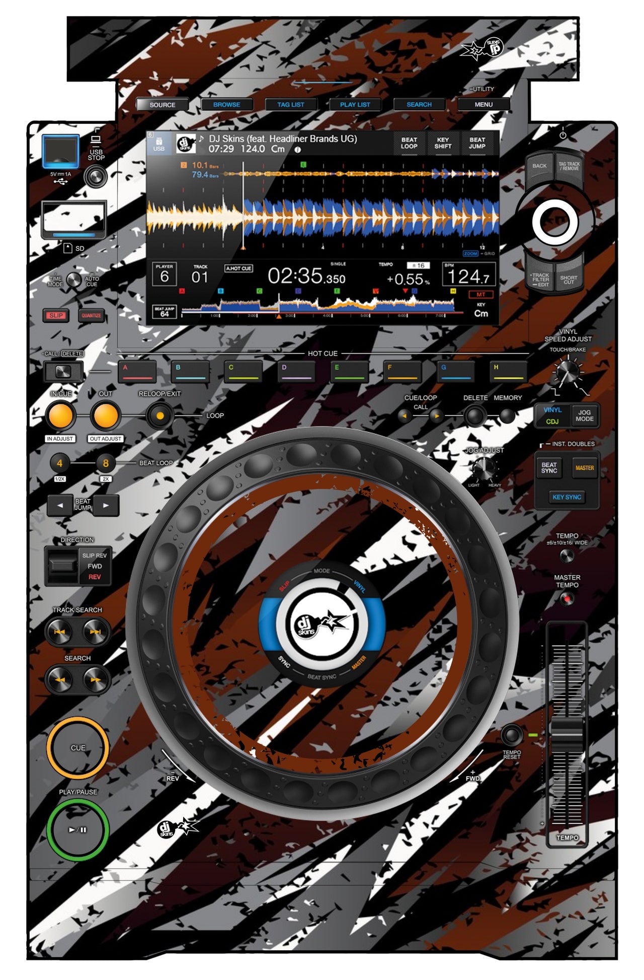 Pioneer DJ CDJ 3000 Skin Sparkasm Brown