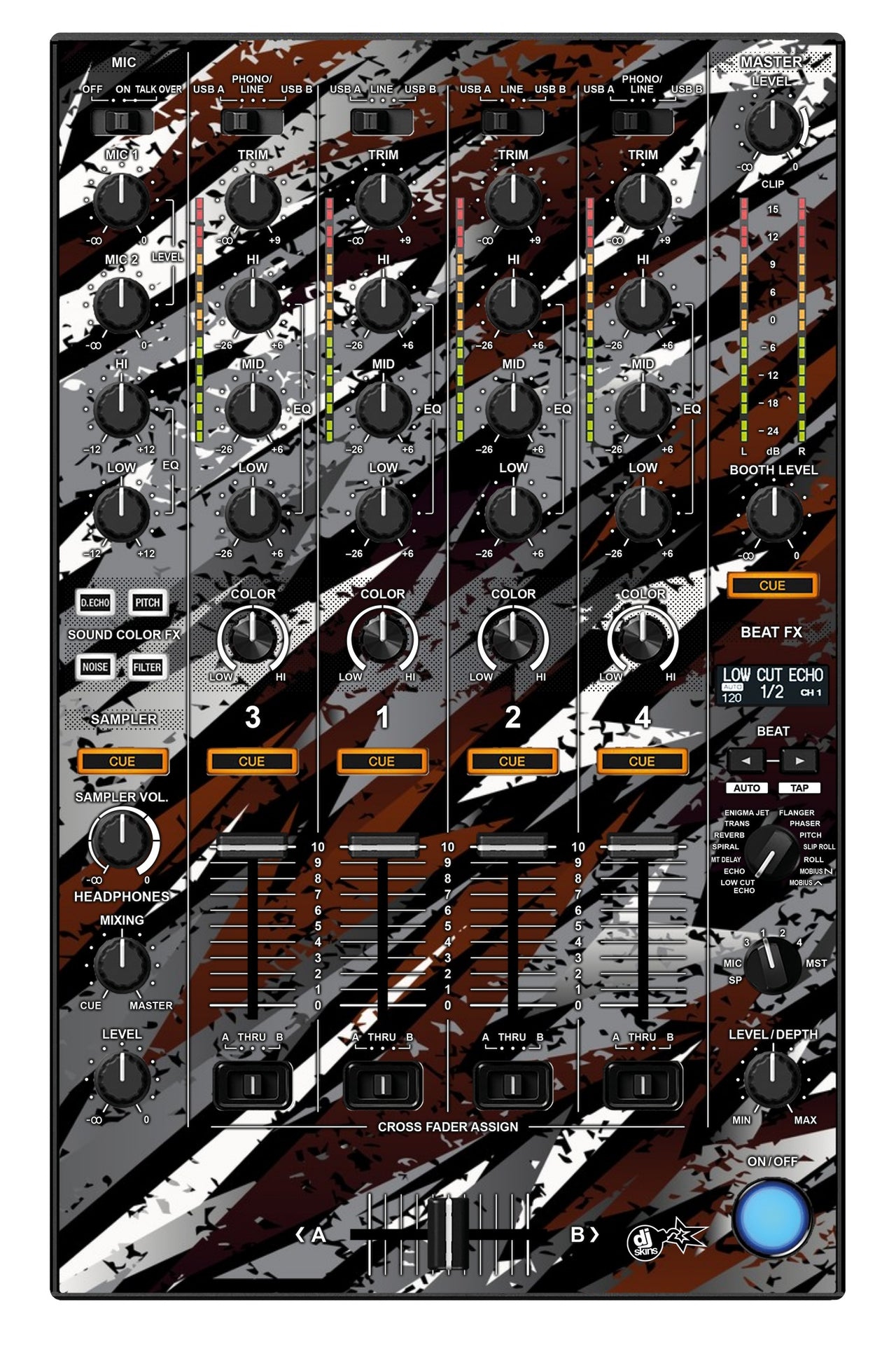 Pioneer DJ DDJ 1000 SRT MIXER Skin Sparkasm Brown