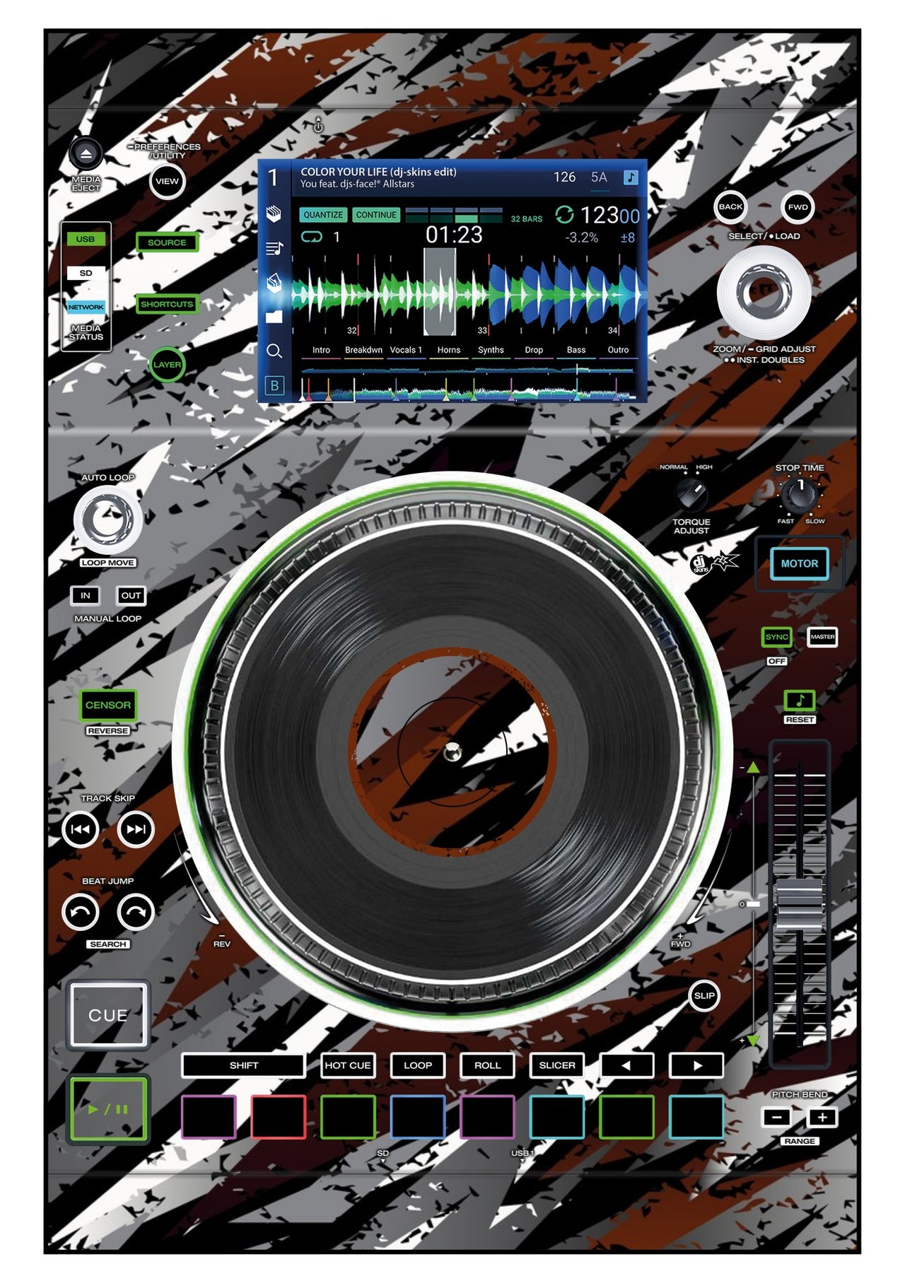 Denon DJ SC 5000 M Skin Sparkasm Brown