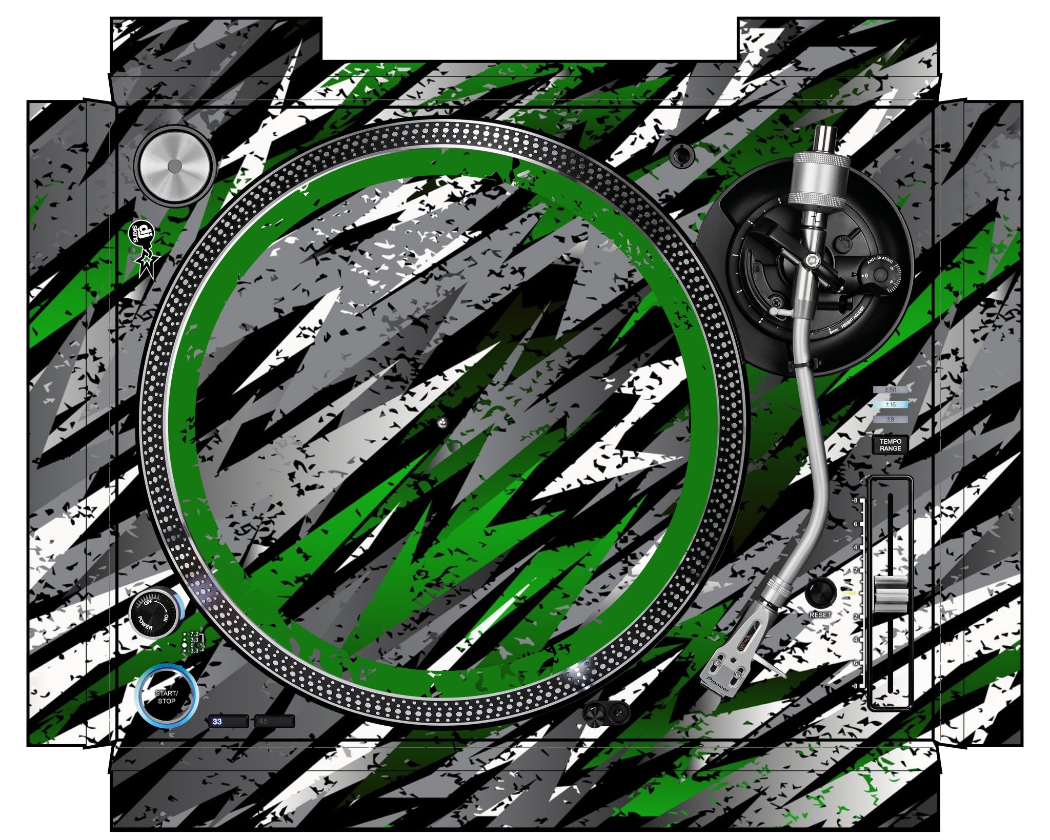 Pioneer DJ PLX 1000 Skin Sparkasm Green