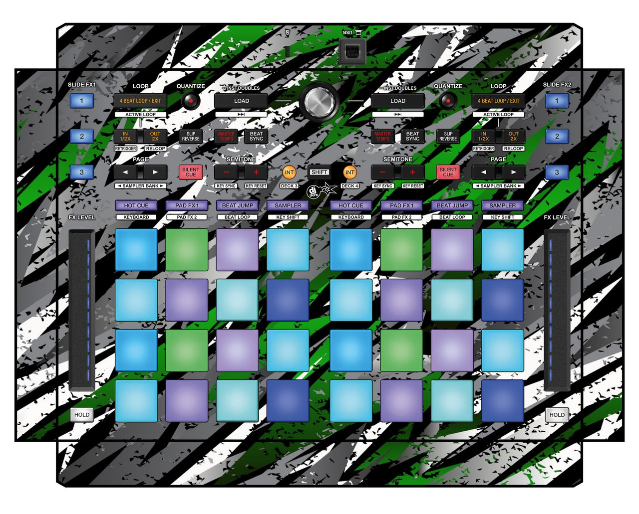 Pioneer DJ DDJ XP 1 Skin Sparkasm Green