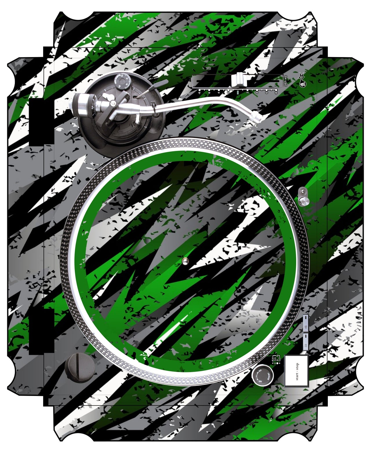 Technics 1200 / 1210 MK2 VERTICAL Skin Sparkasm Green