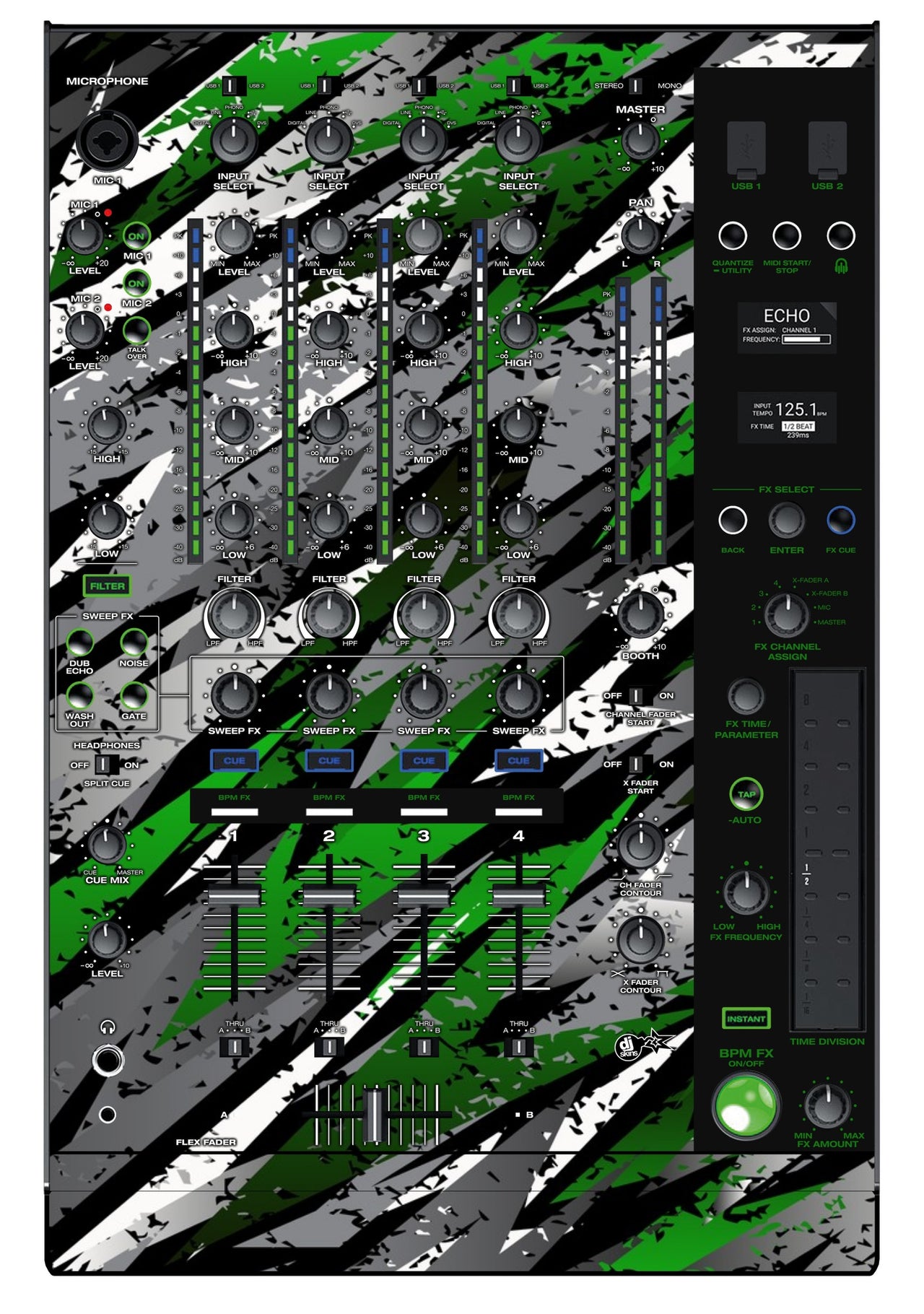 Denon DJ X 1850 Skin Sparkasm Green