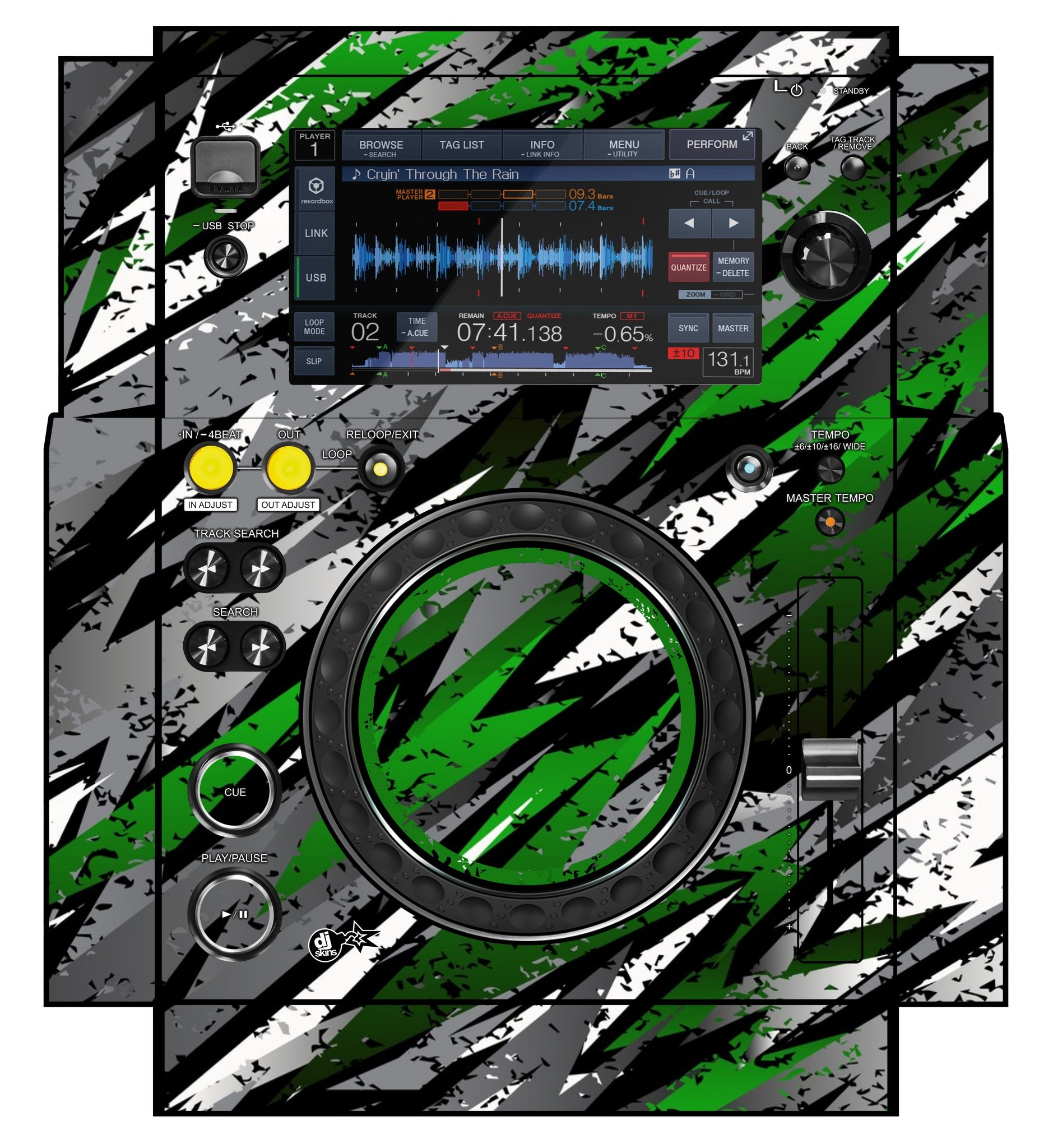 Pioneer DJ XDJ 700 Skin Sparkasm Green