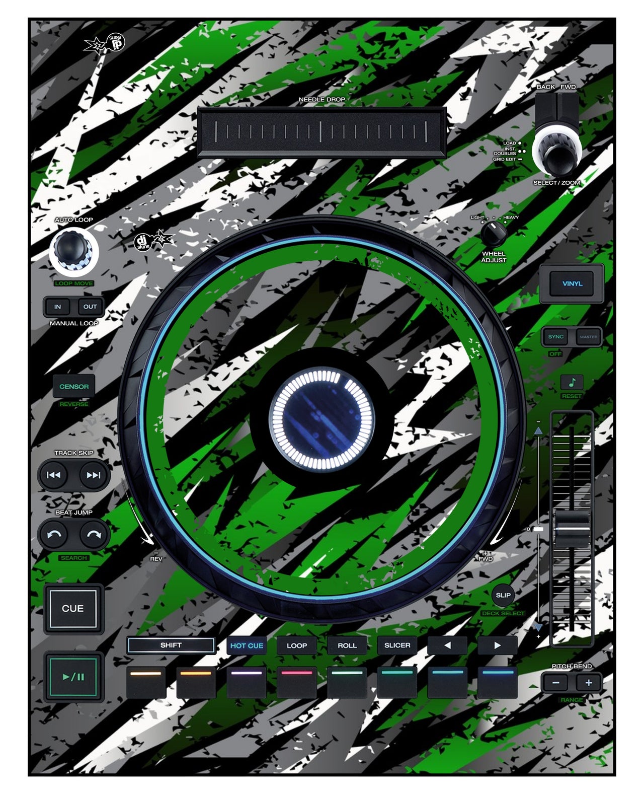 Denon DJ LC 6000 Skin Sparkasm Green