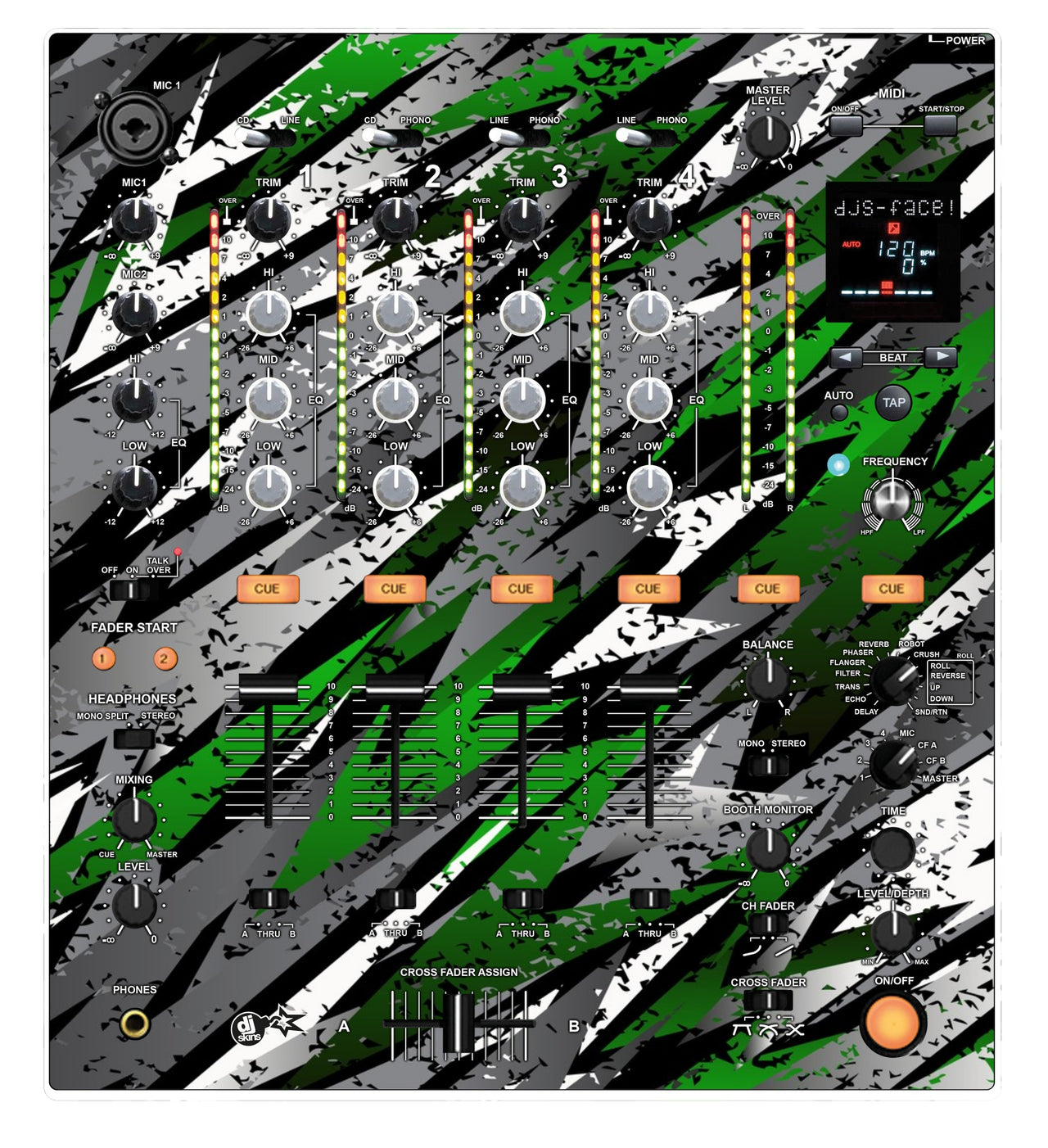 Pioneer DJ DJM 700 Skin Sparkasm Green