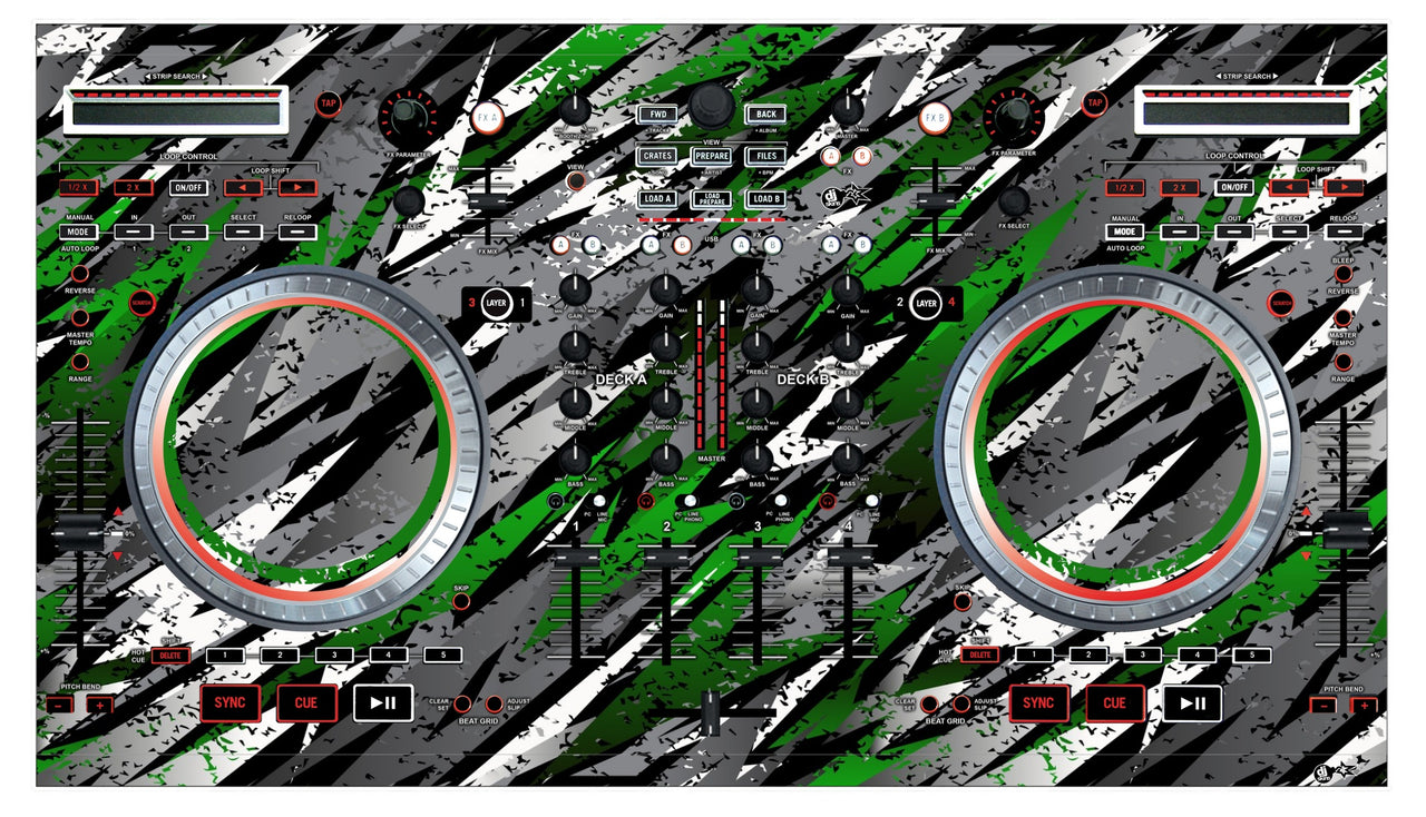 Numark NS 6 Skin Sparkasm Green