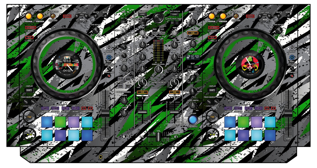 Pioneer DJ DDJ 800 Skin Sparkasm Green