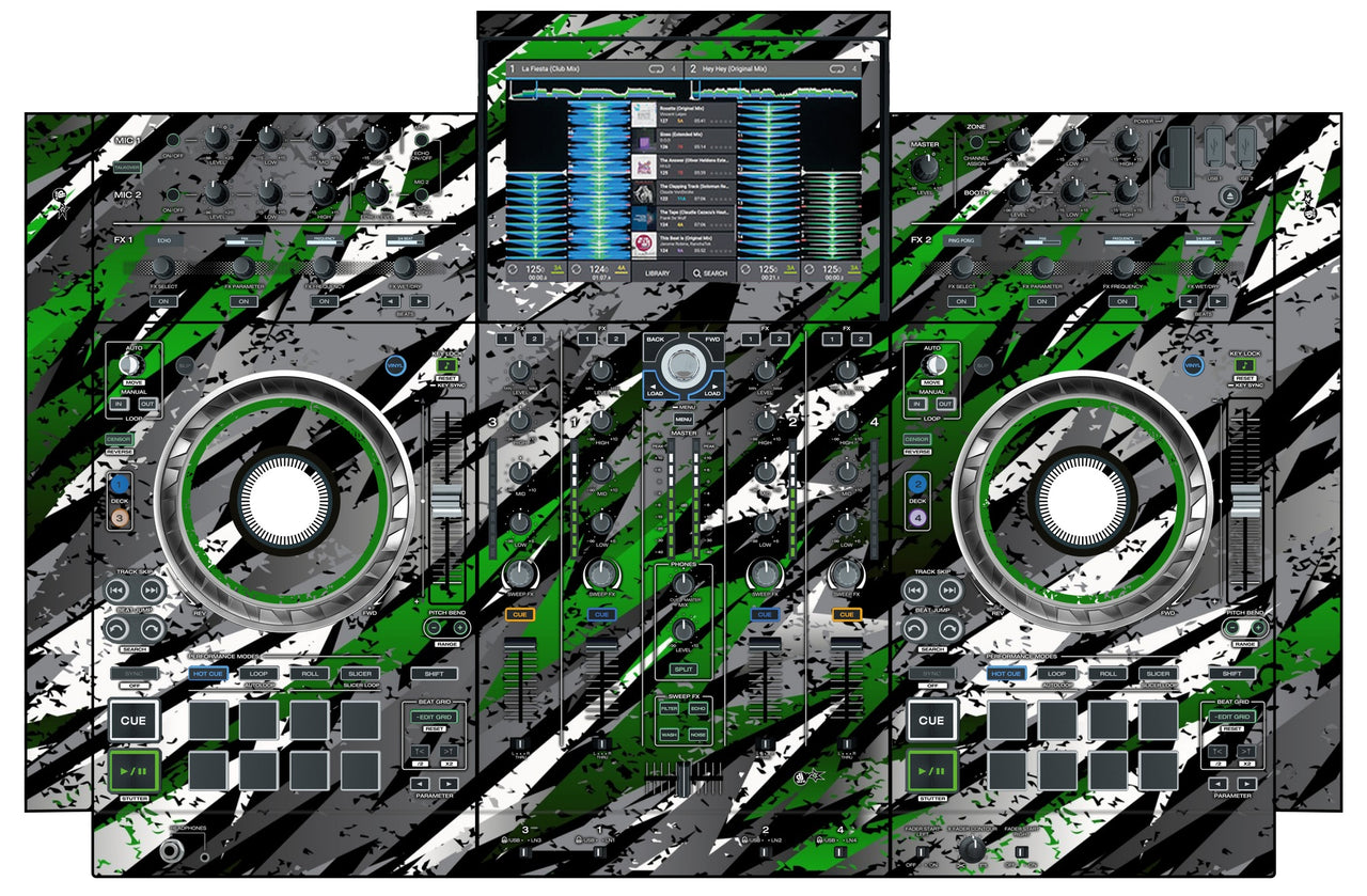 Denon DJ PRIME 4 Skin Sparkasm Green
