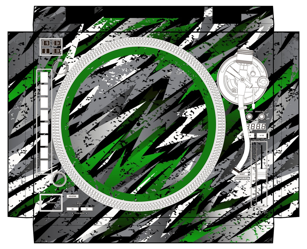 Reloop RP 8000 MK2 Skin Sparkasm Green