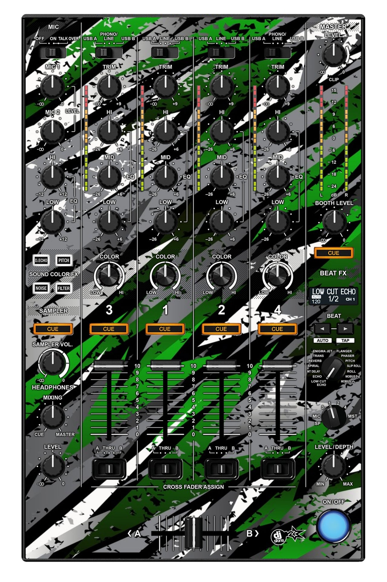 Pioneer DJ DDJ 1000 SRT MIXER Skin Sparkasm Green