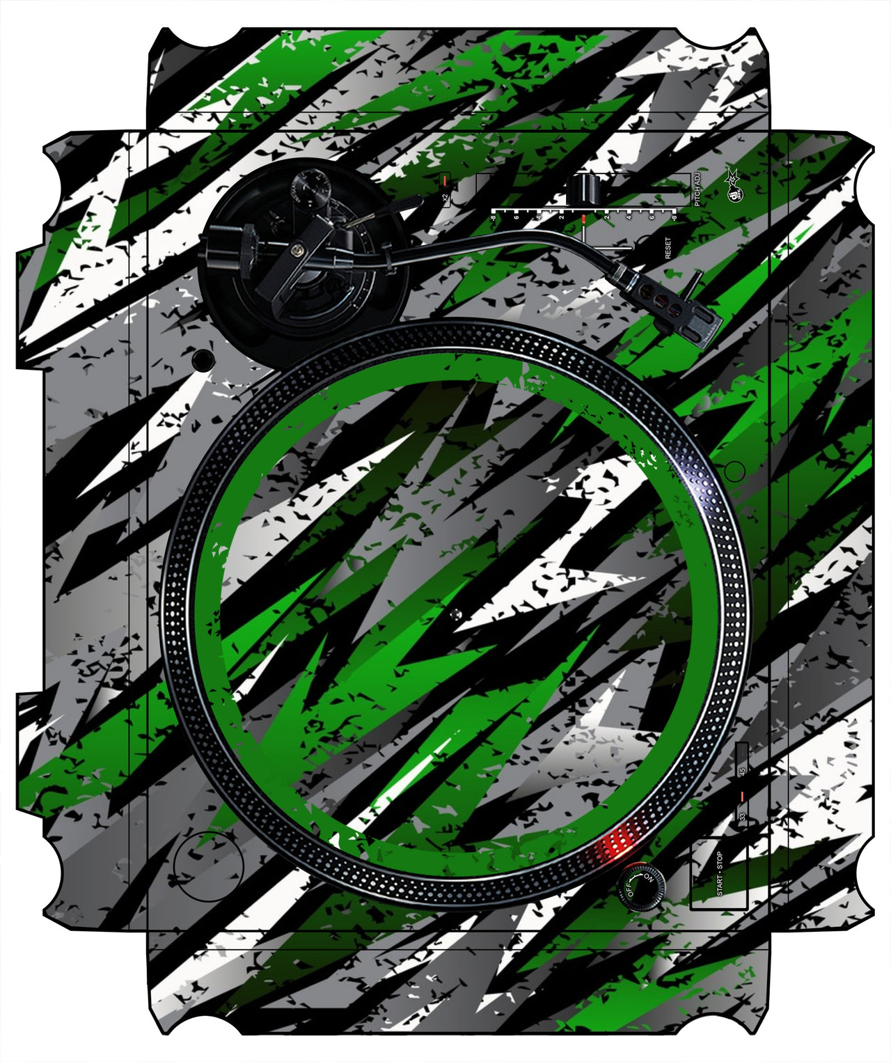 Technics 1200 / 1210 MK7 VERTICAL Skin Sparkasm Green