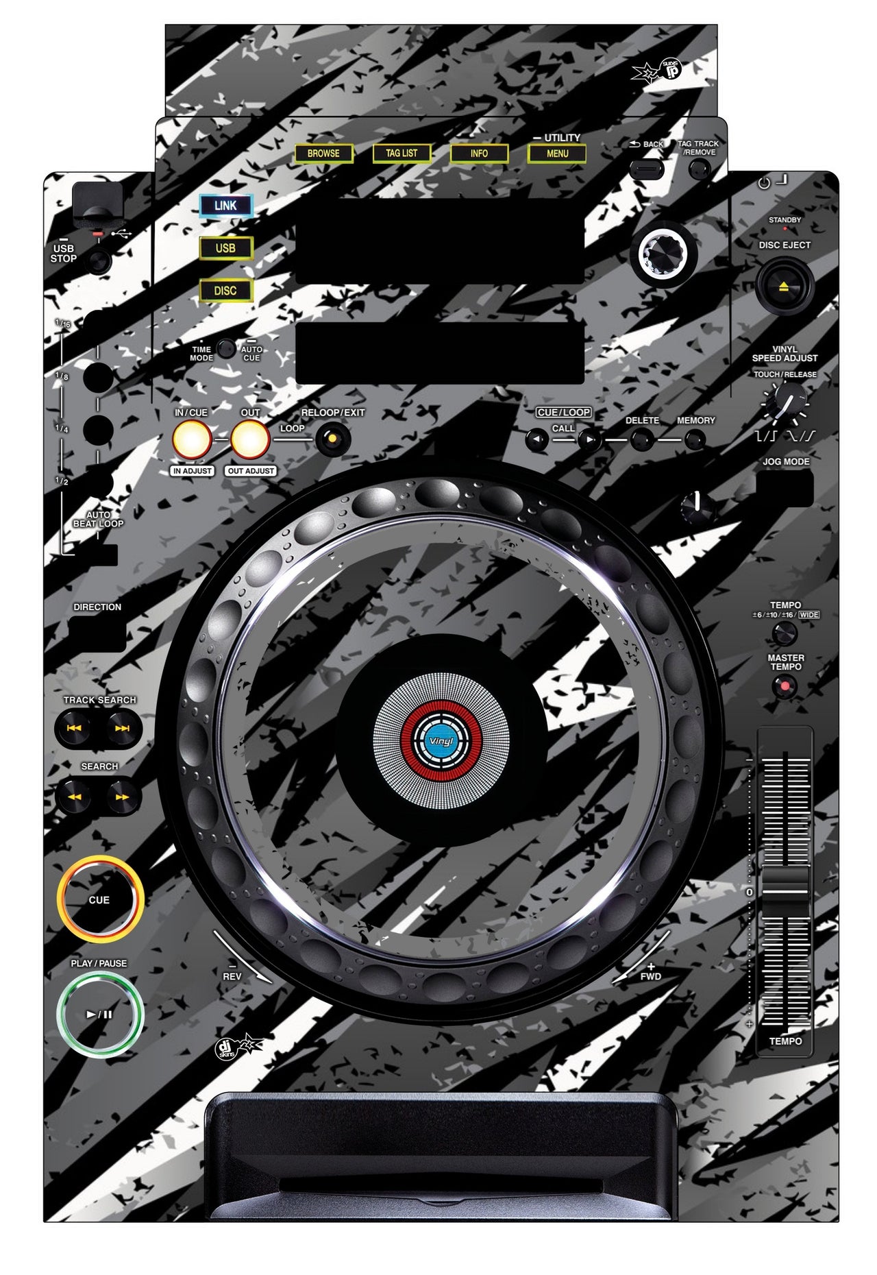 Pioneer DJ CDJ 900 Skin Sparkasm Grey