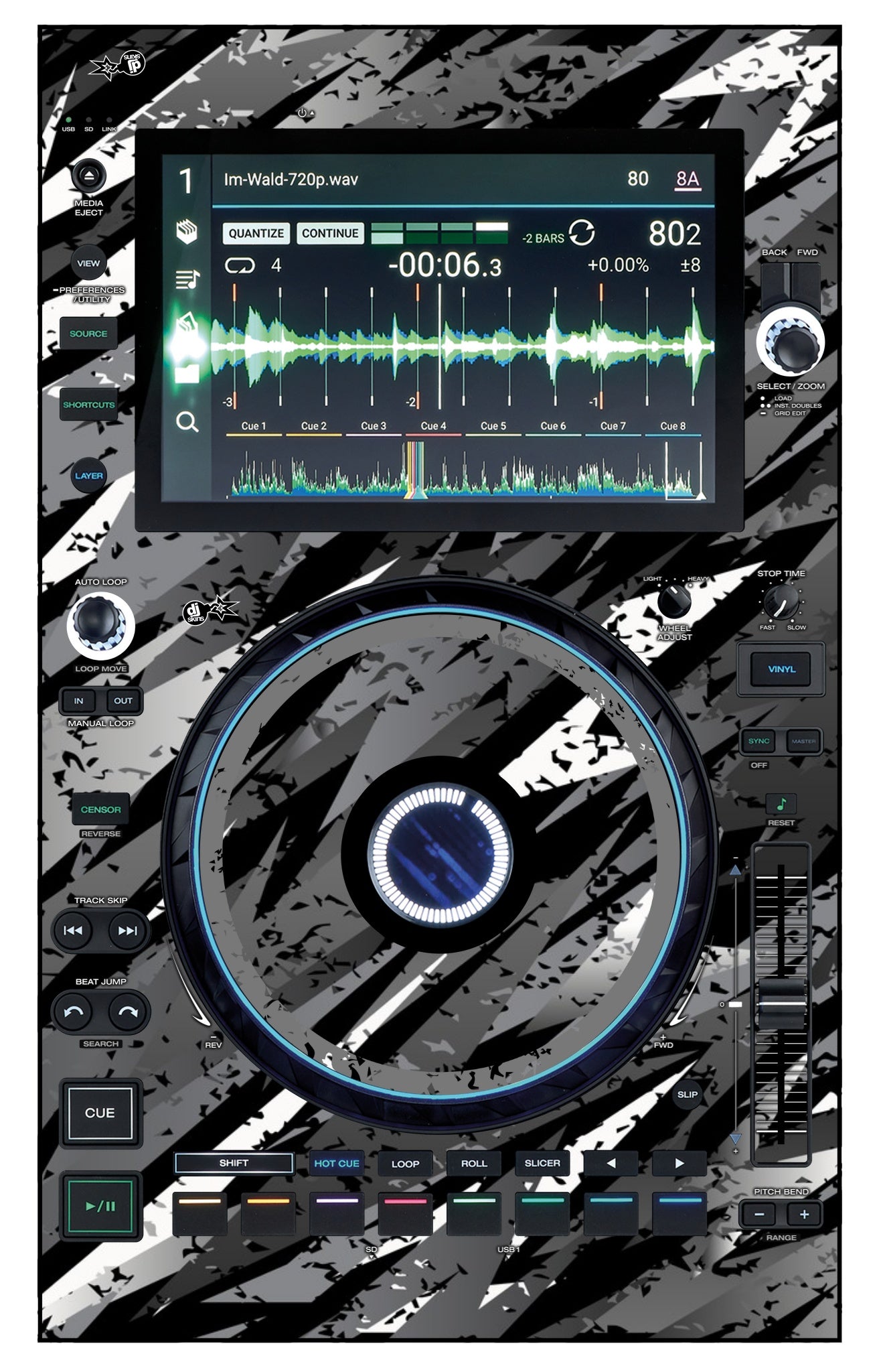 Denon DJ SC 6000 Skin Sparkasm Grey