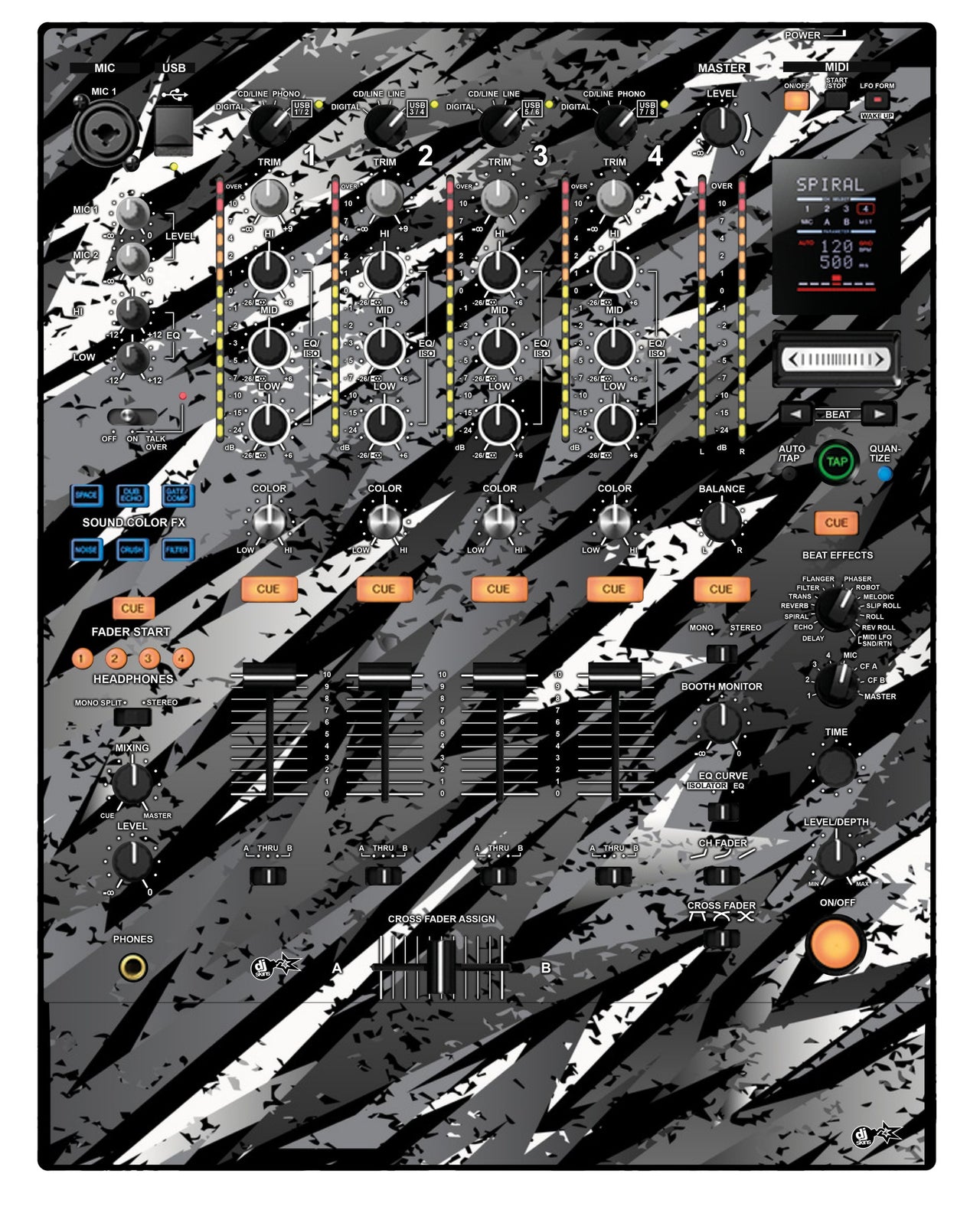Pioneer DJ DJM 900 NEXUS Skin Sparkasm Grey