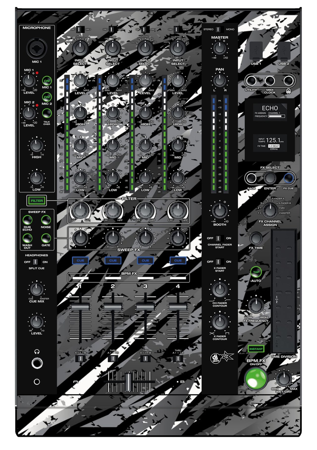 Denon DJ X 1800 Skin Sparkasm Grey