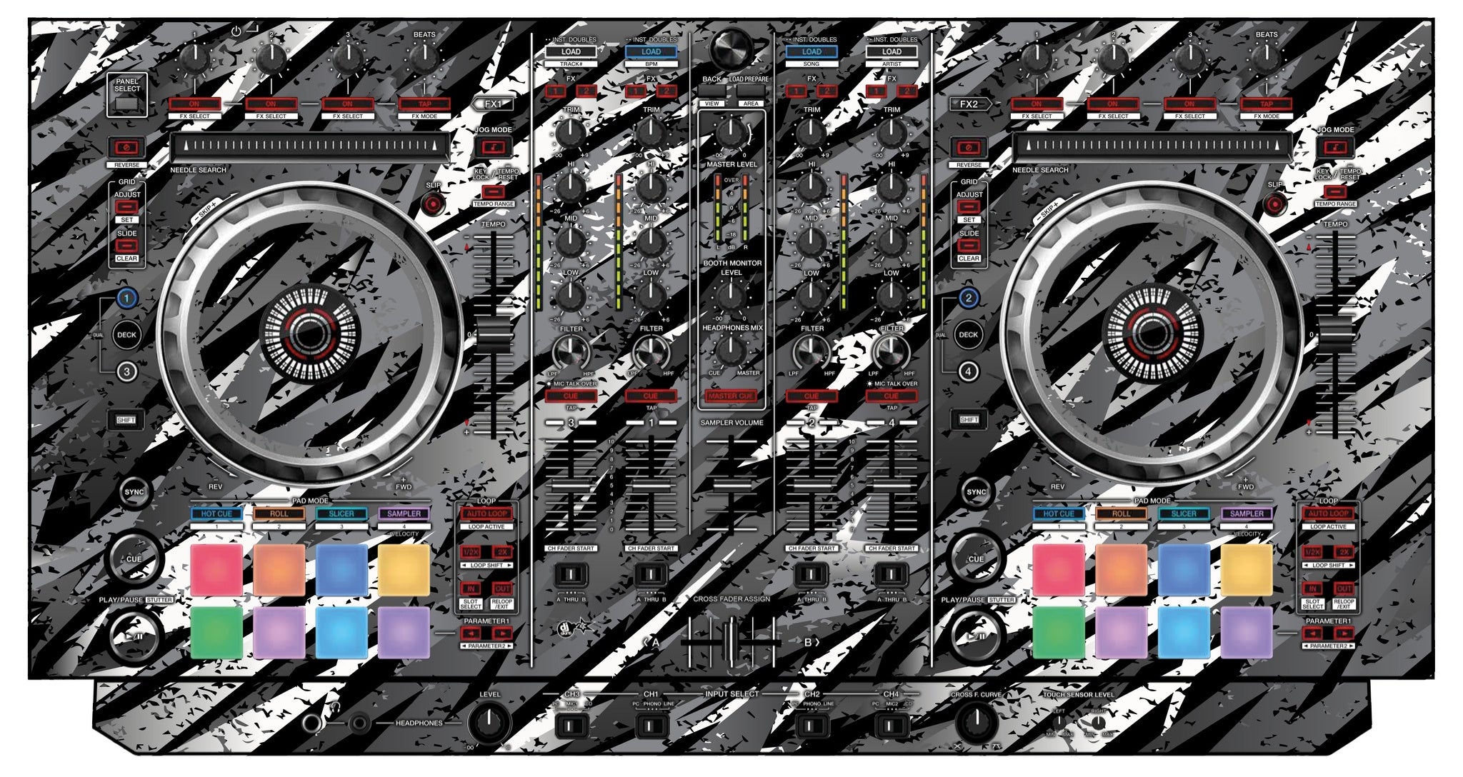 Pioneer DJ DDJ SX Skin Sparkasm Grey