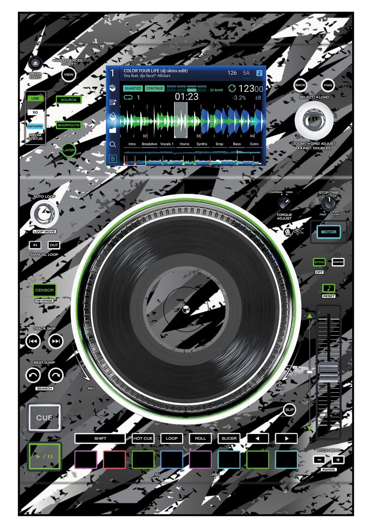 Denon DJ SC 5000 M Skin Sparkasm Grey