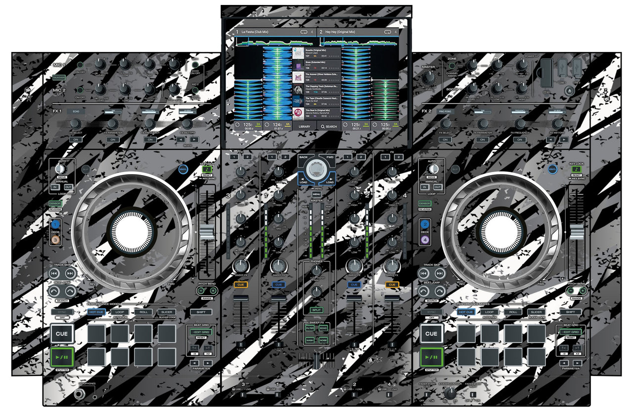 Denon DJ PRIME 4 Skin Sparkasm Grey