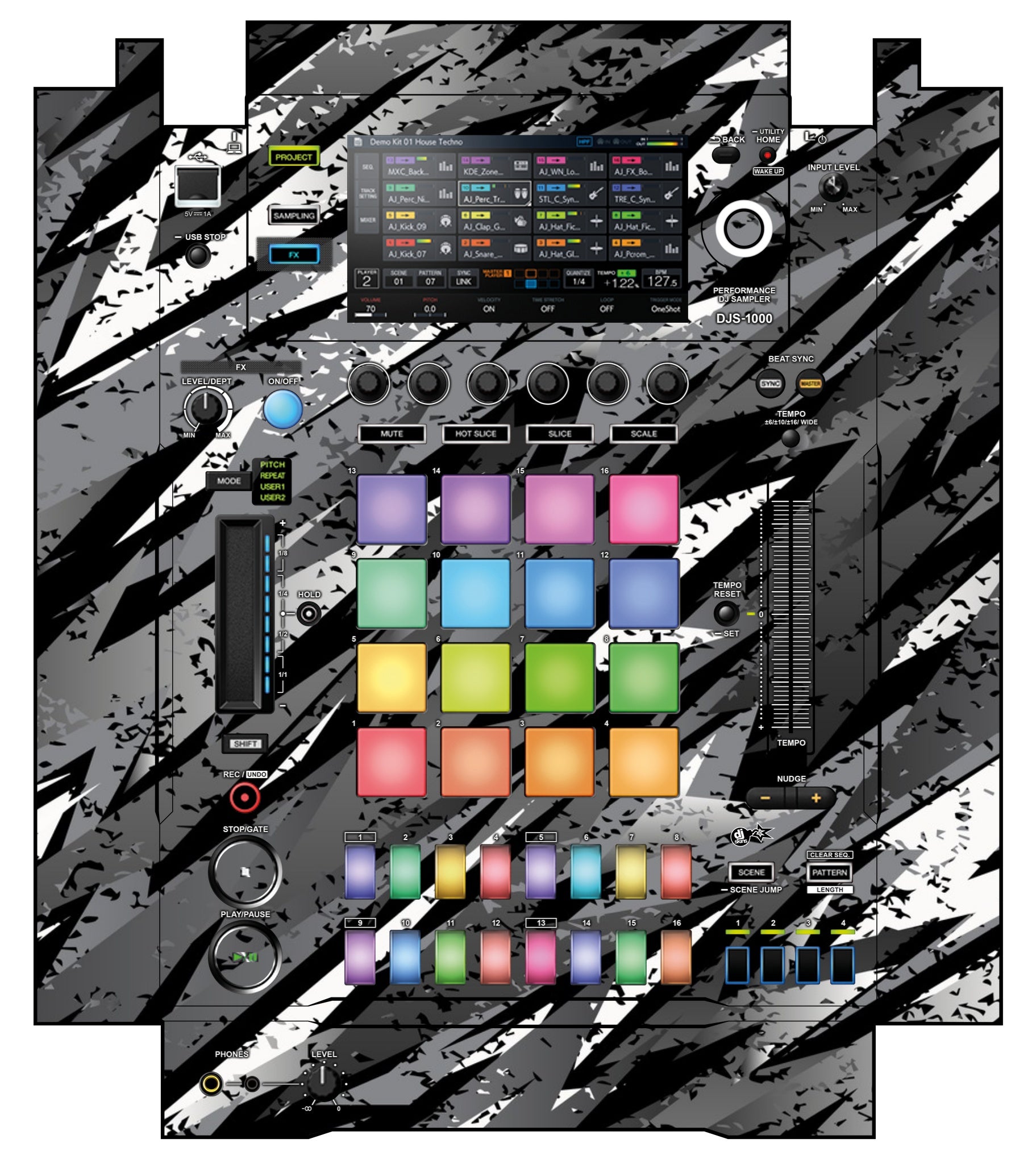 Pioneer DJ DJS 1000 Skin Sparkasm Grey