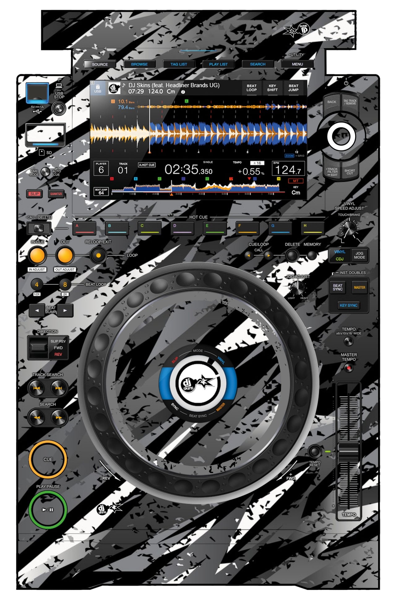Pioneer DJ CDJ 3000 Skin Sparkasm Grey