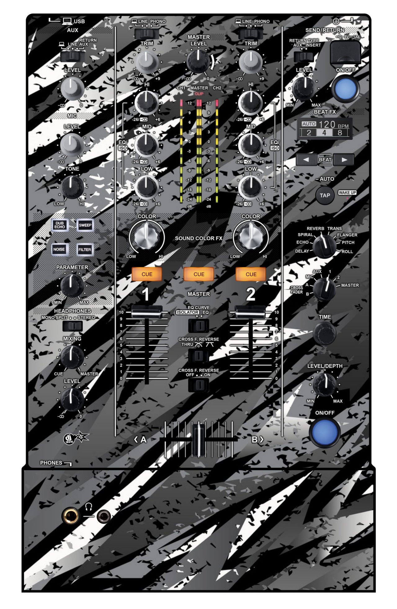 Pioneer DJ DJM 450 Skin Sparkasm Grey