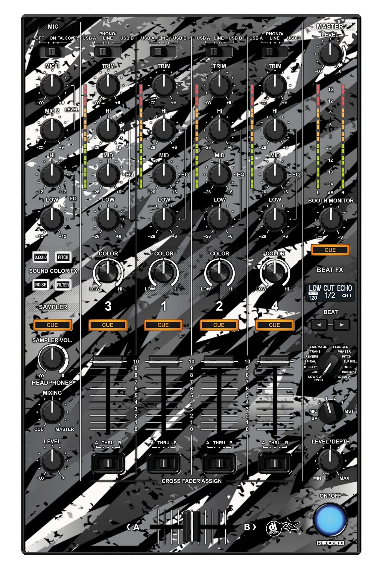 Pioneer DJ DDJ 1000 MIXER Skin Sparkasm Grey