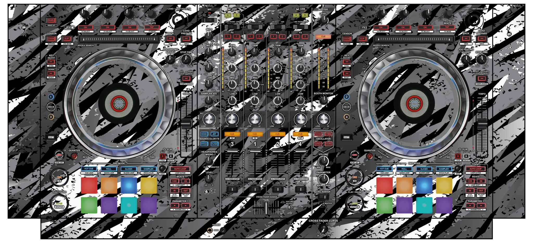 Pioneer DJ DDJ SZ 2 Skin Sparkasm Grey