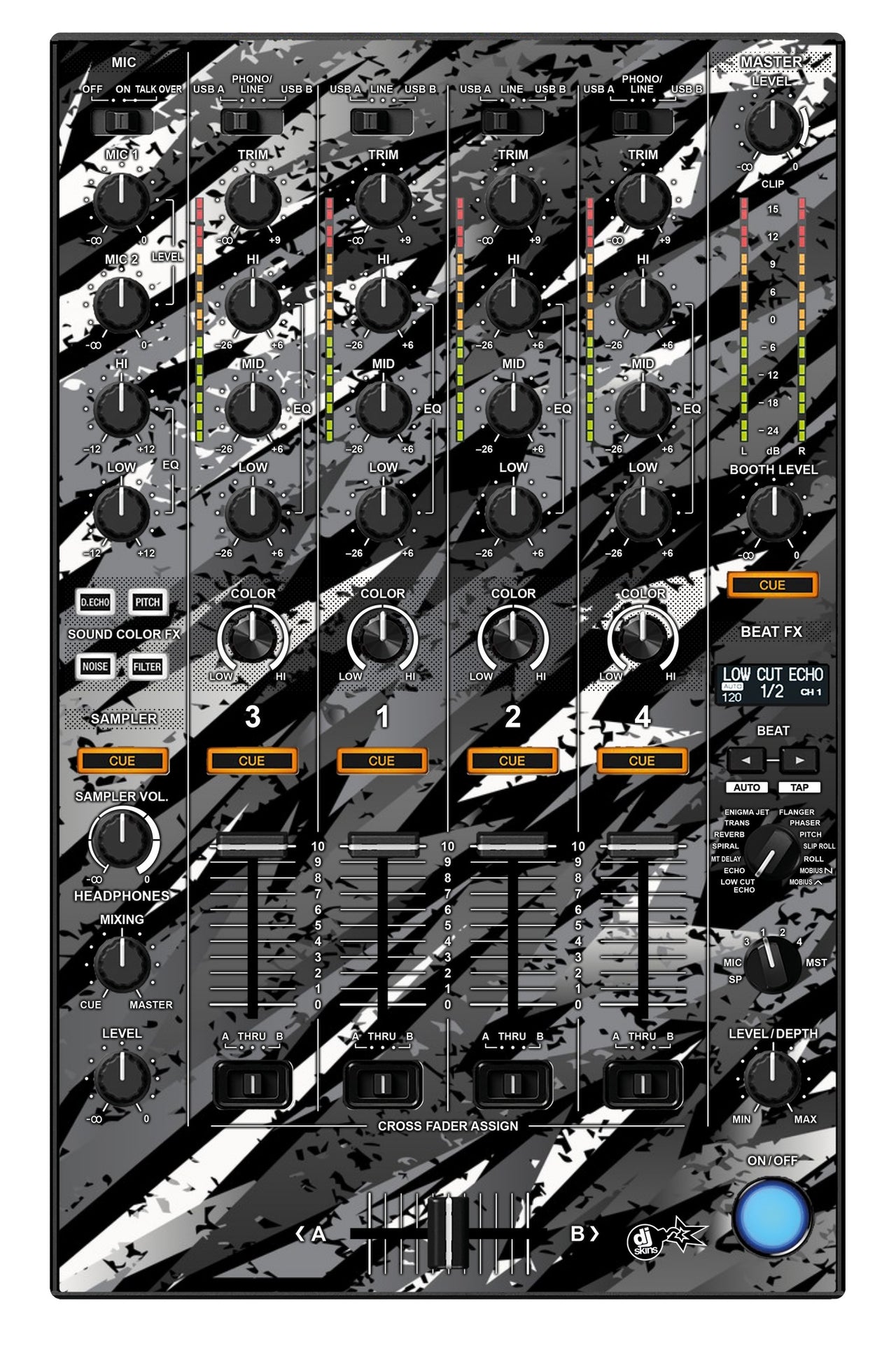 Pioneer DJ DDJ 1000 SRT MIXER Skin Sparkasm Grey