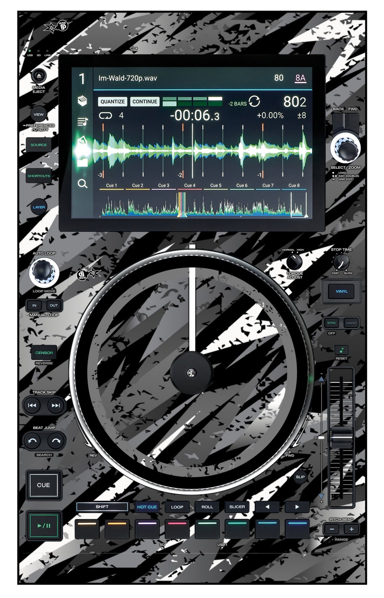 Denon DJ SC 6000 M Skin Sparkasm Grey