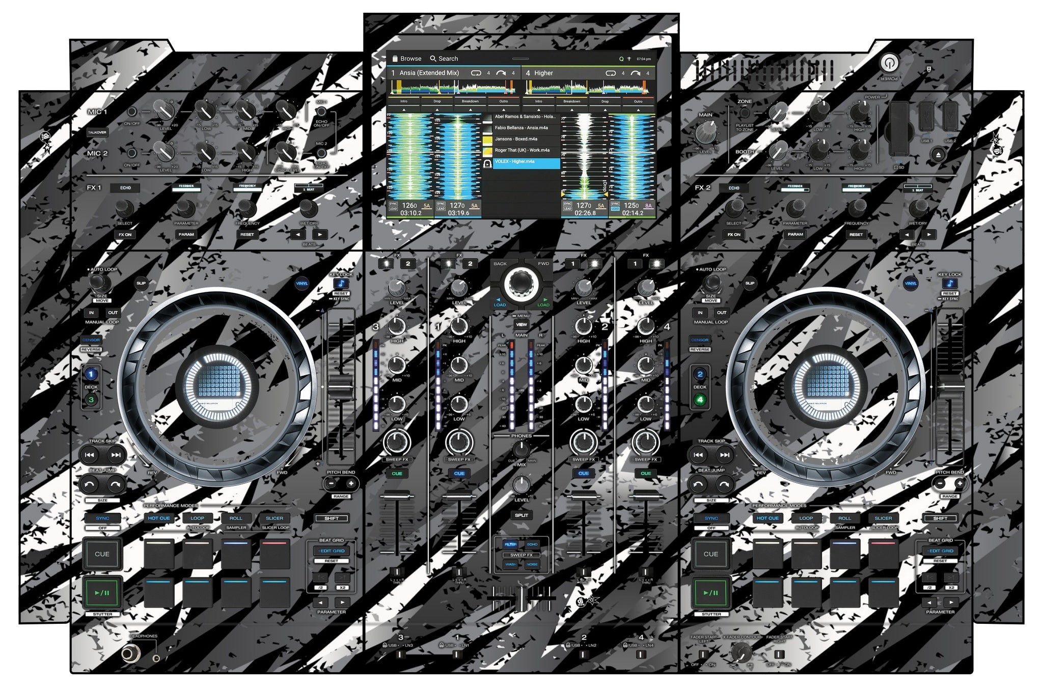 Denon DJ PRIME 4+ Skin Sparkasm Grey