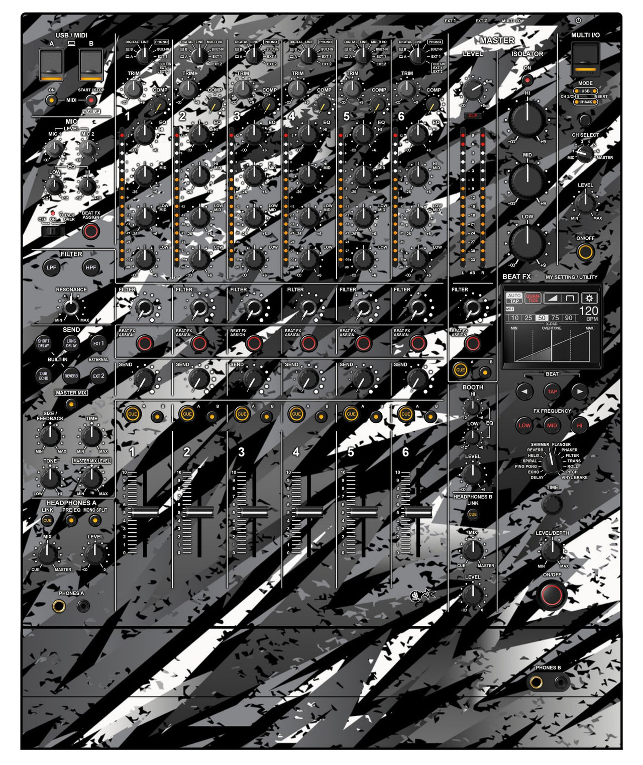 Pioneer DJ DJM V10 LF Skin Sparkasm Grey