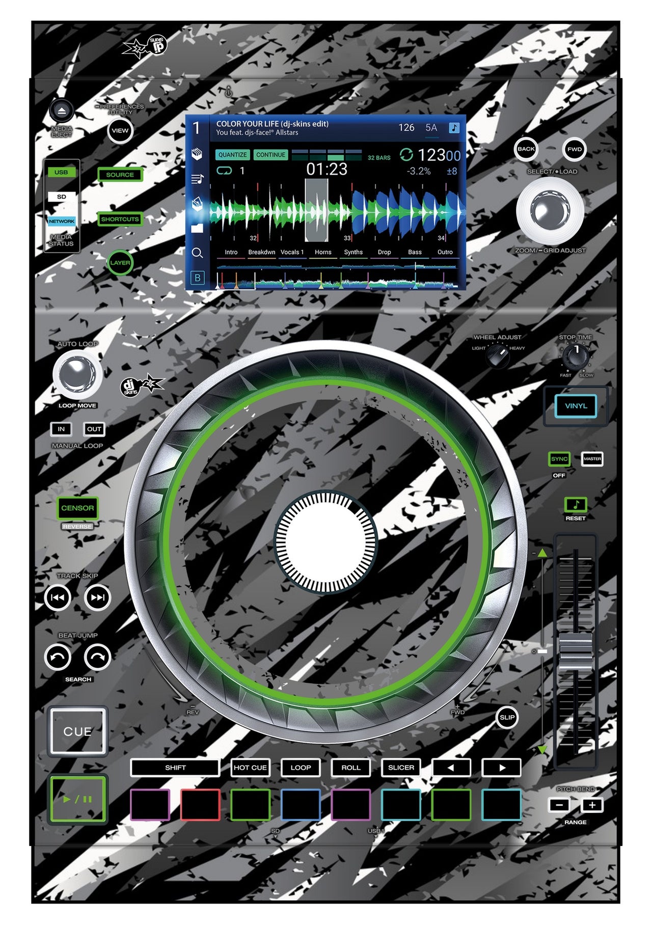Denon DJ SC 5000 Skin Sparkasm Grey