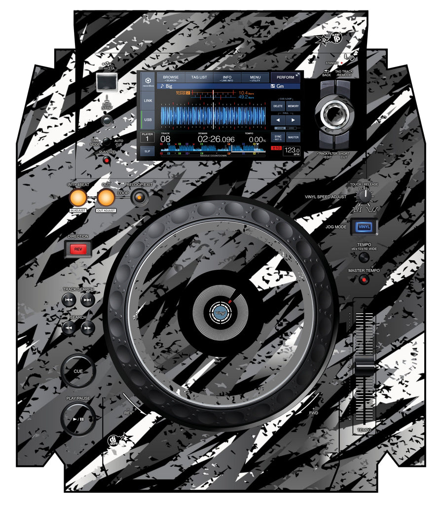 Pioneer DJ XDJ 1000 MK2 Skin Sparkasm Grey