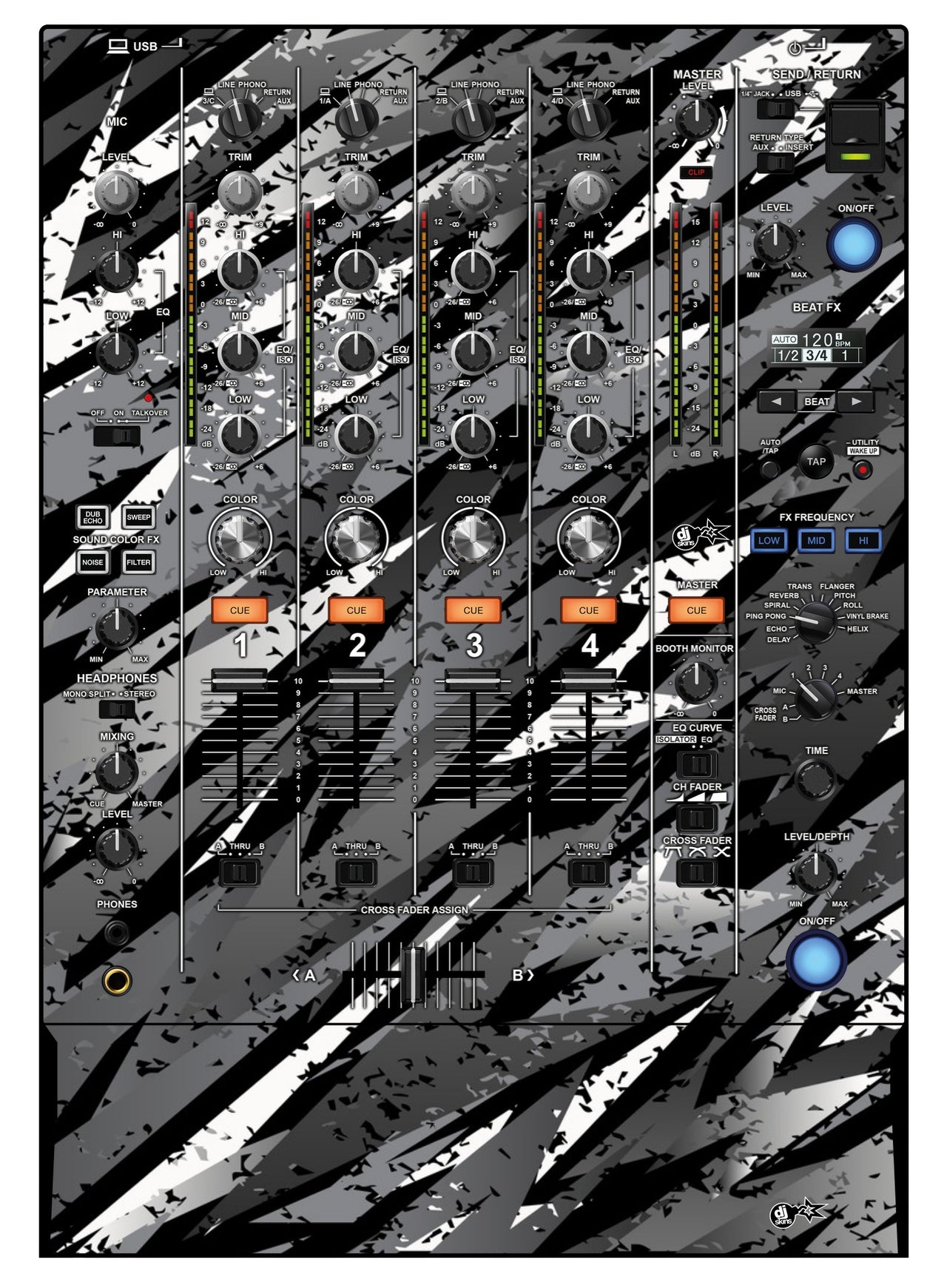 Pioneer DJ DJM 750 MK2 Skin Sparkasm Grey