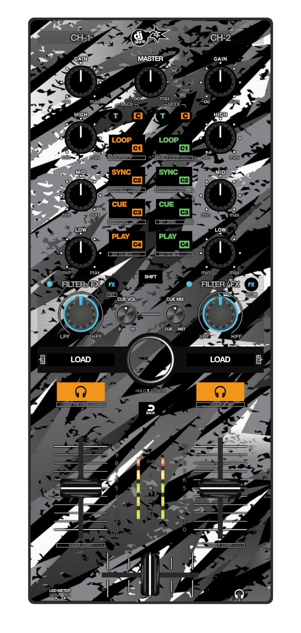 Reloop Mixtour Skin Sparkasm Grey