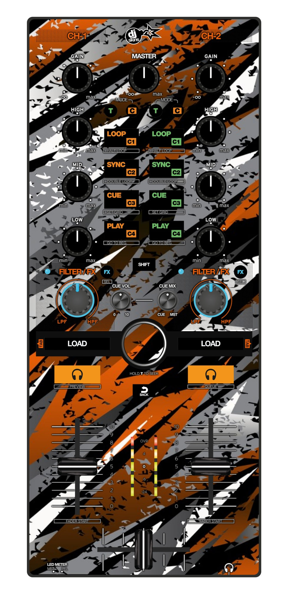 Reloop Mixtour Skin Sparkasm Orange