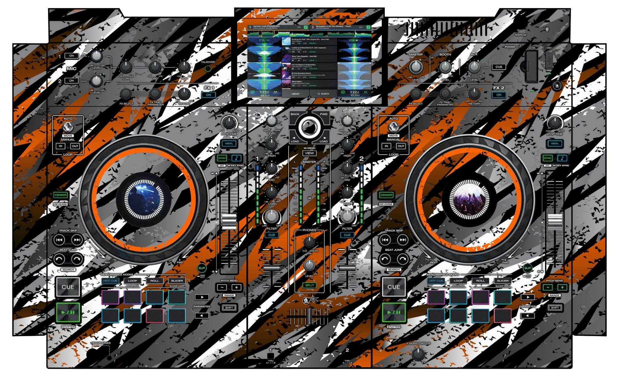 Denon DJ PRIME 2 Skin Sparkasm Orange