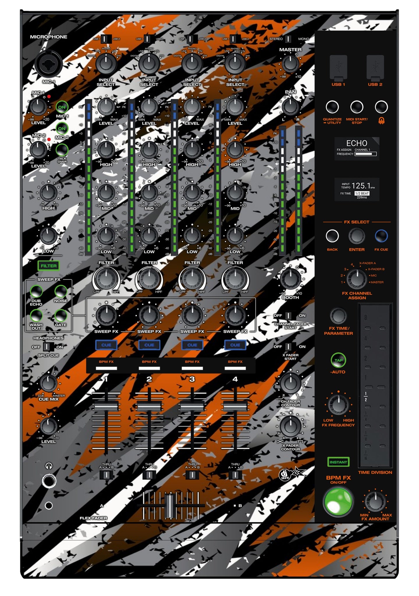 Denon DJ X 1850 Skin Sparkasm Orange