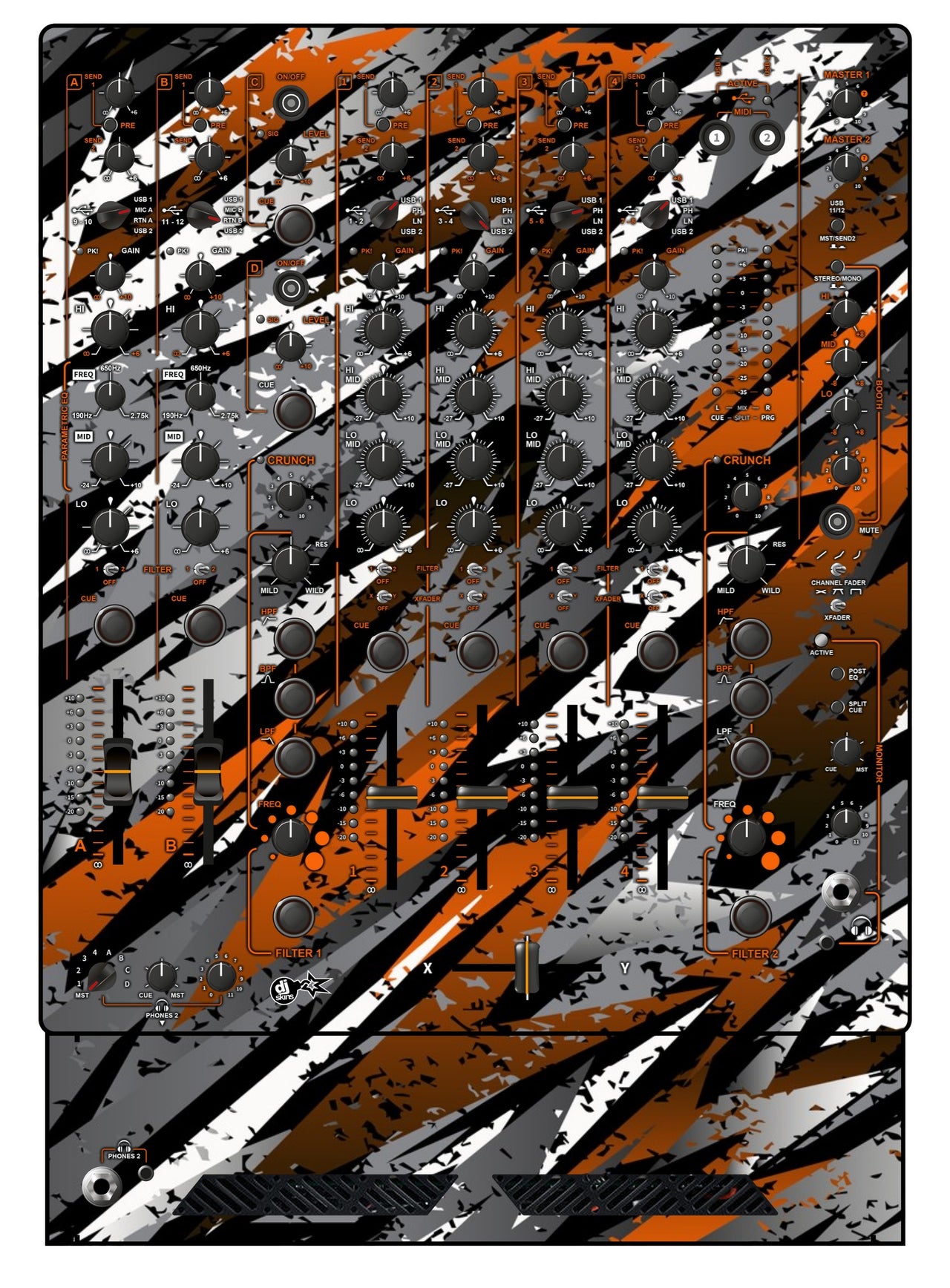 Allen and Heath XONE 96 Skin Sparkasm Orange