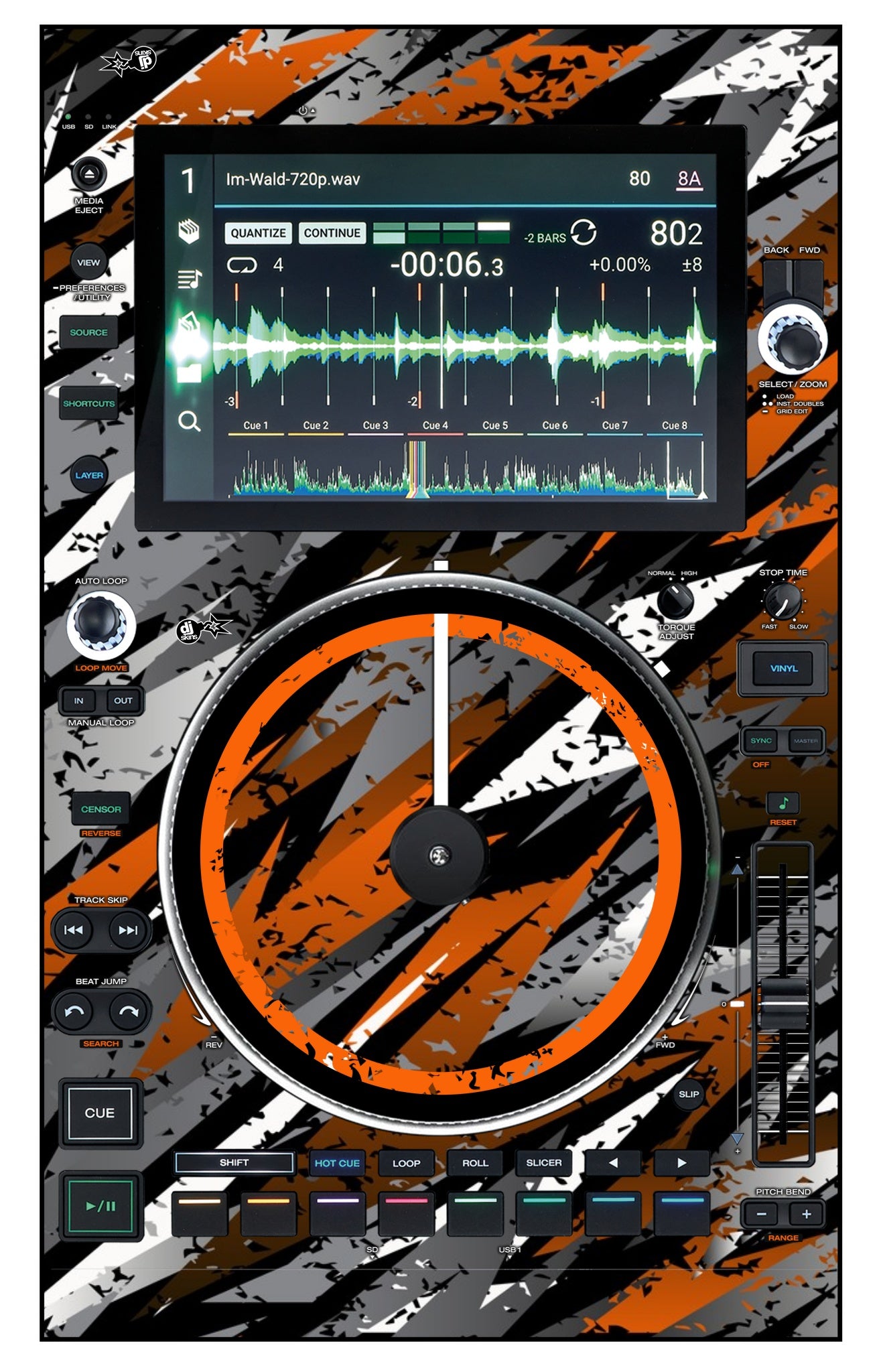 Denon DJ SC 6000 M Skin Sparkasm Orange