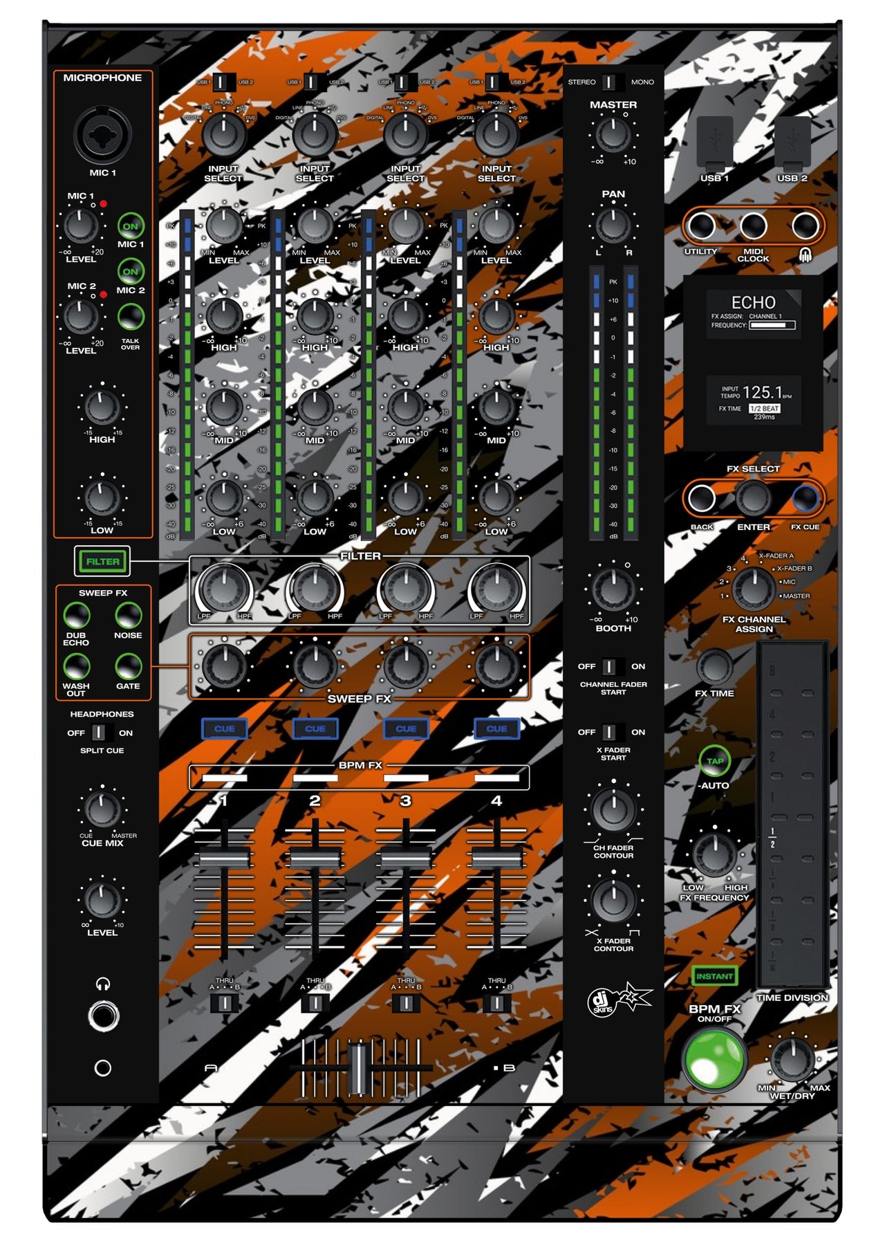 Denon DJ X 1800 Skin Sparkasm Orange