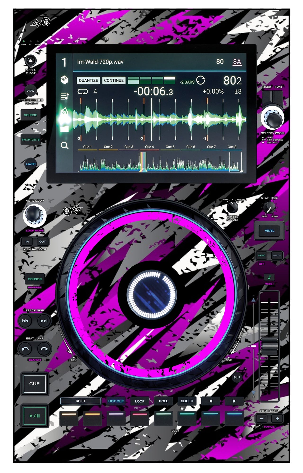 Denon DJ SC 6000 Skin Sparkasm Pink