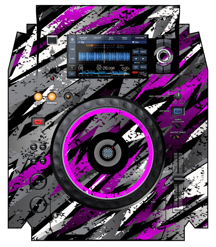 Pioneer DJ XDJ 1000 MK2 Skin Sparkasm Pink