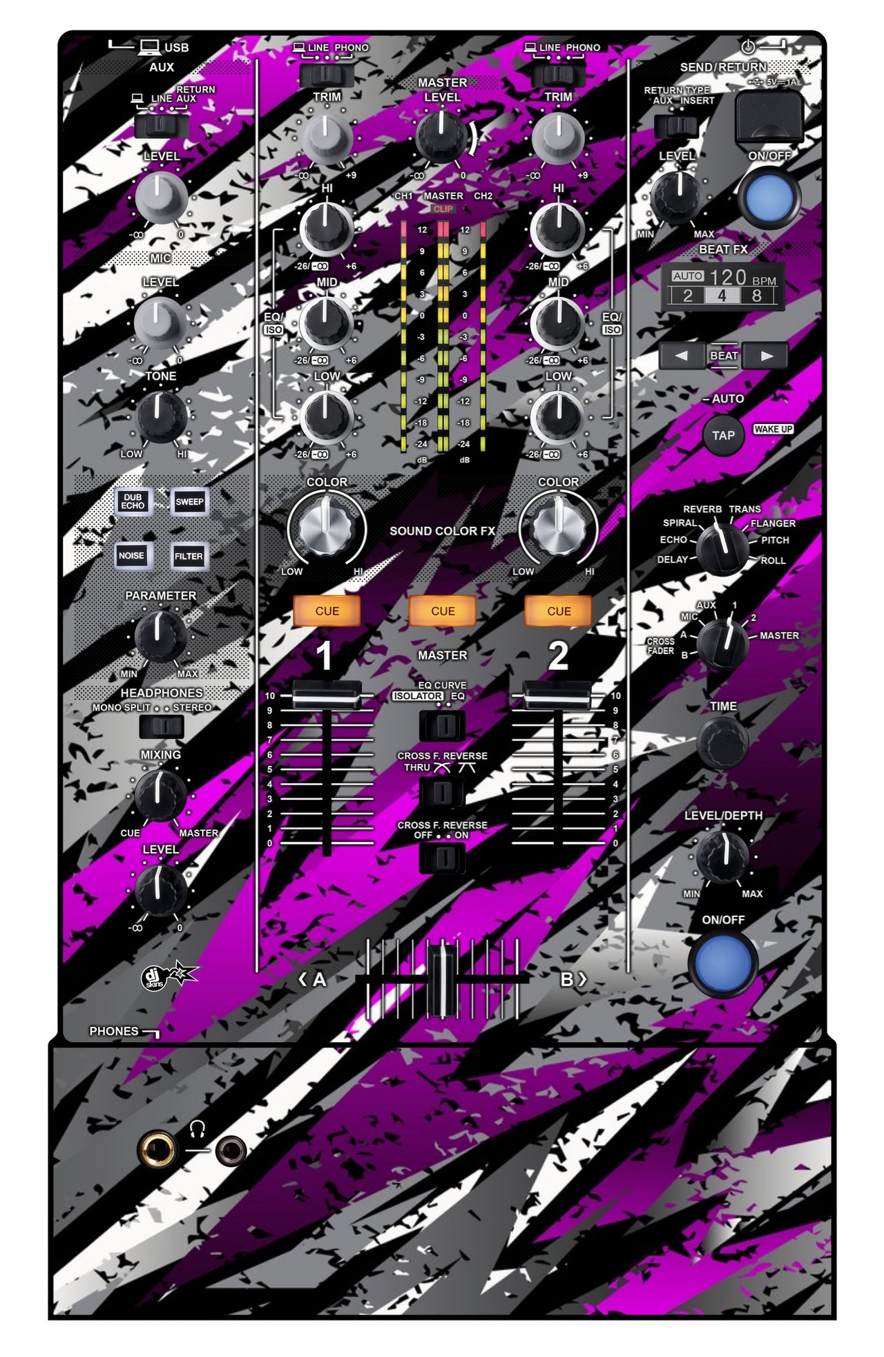 Pioneer DJ DJM 450 Skin Sparkasm Pink