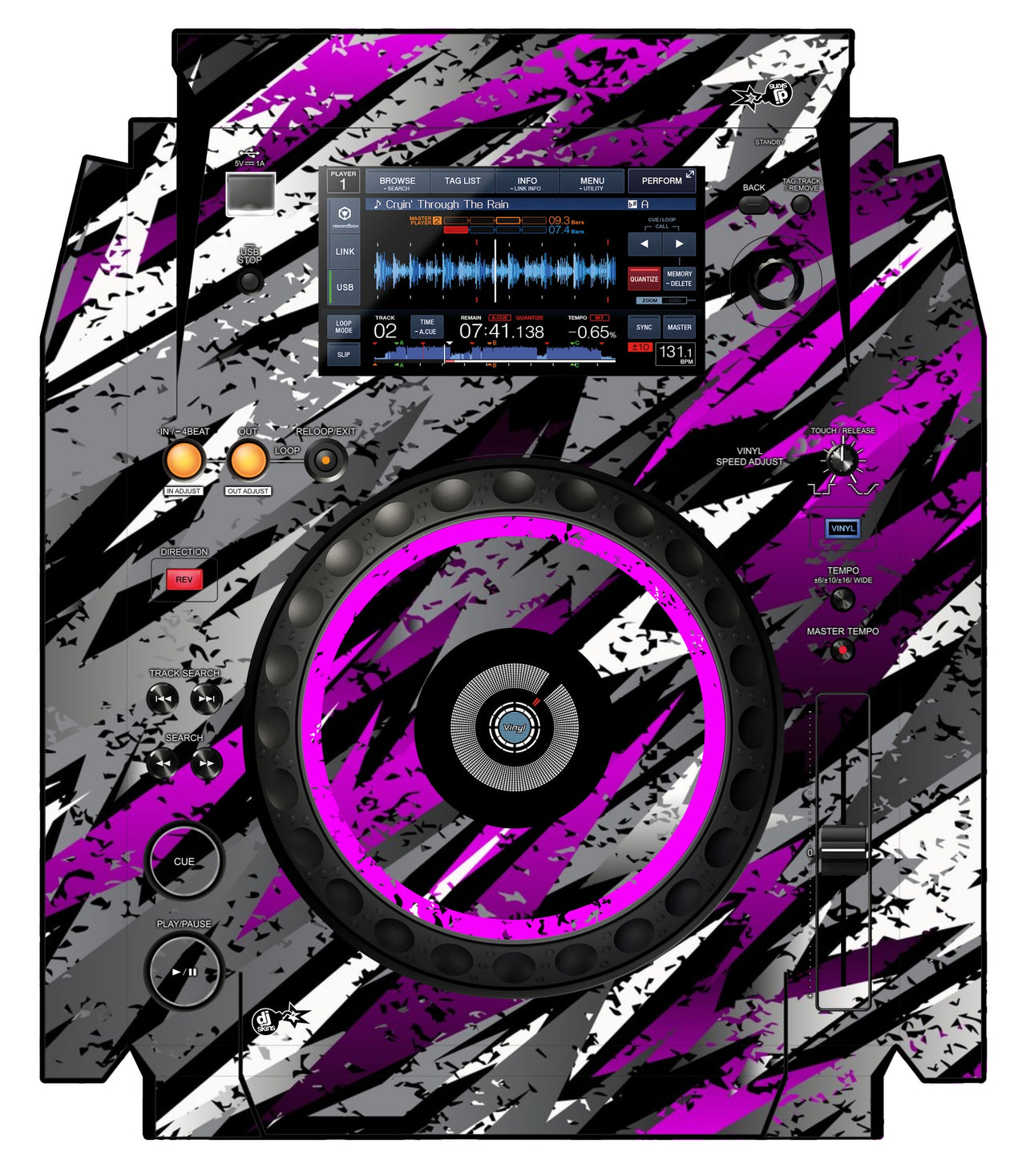 Pioneer DJ XDJ 1000 Skin Sparkasm Pink