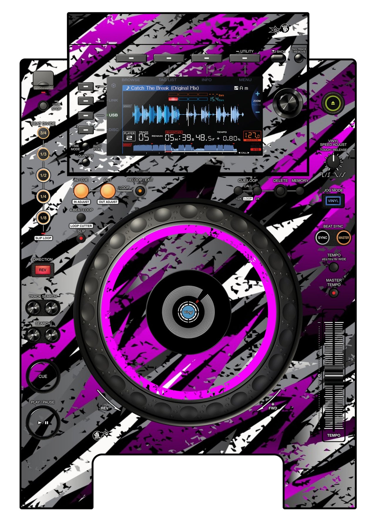 Pioneer DJ CDJ 900 NEXUS Skin Sparkasm Pink